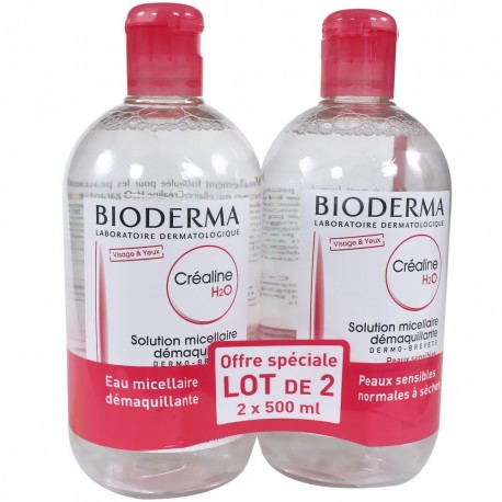 Bioderma créaline H2O sans parfum lot de 2 x 500ml