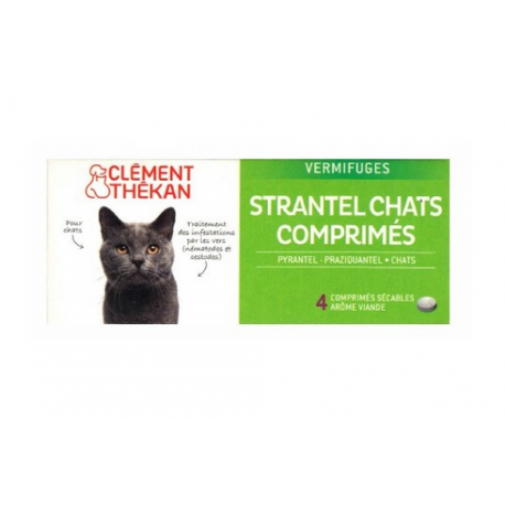Clément thékan Strantel chat vermifuge 4 comprimés