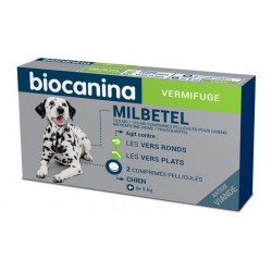 Biocanina Milbetel Vermifuge Petit Chien et Chiot 2 comprimés pelliculés