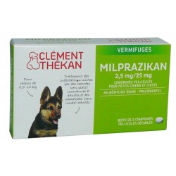 Clément Thékan Milprazikan 16 mg/40 mg Pour Chats Vermifuge 2 Comprimés