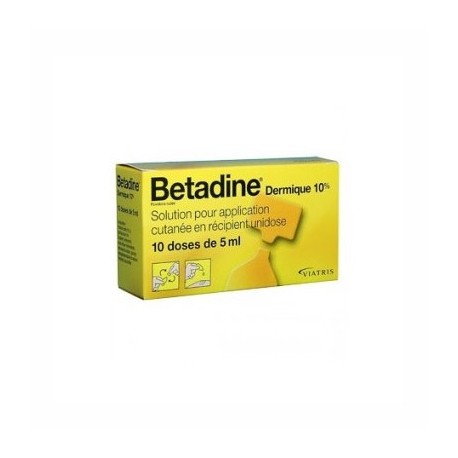 Betadine dermique 10 % solution pour application cutanée en 10 récipients unidose
