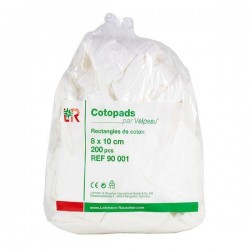 Cotopads 200 rectangles de coton hydrophile 10x8cm