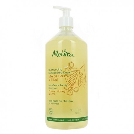 Melvita shampooing familial extra doux miel de fleurs 1L