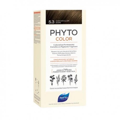 Phyto phytocolor coloration permanente 5.3 châtain clair 112ml