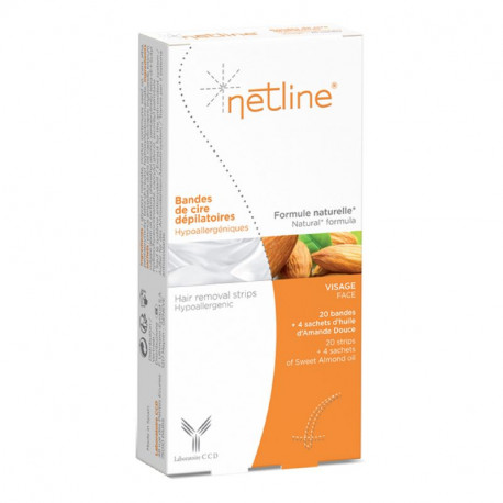 Netline 20 bandes de cire dépilatoire