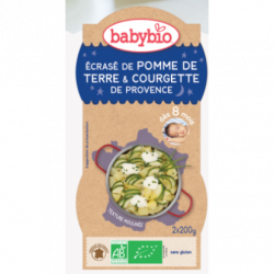 Babybio Ecrasé de pomme de terre, courgette de provence, parmesan 2*200g