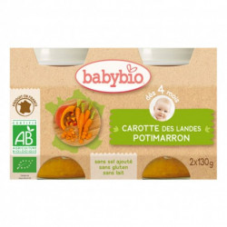 Babybio petits pots carottes des landes et potimarron 2*130g