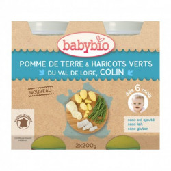 Babybio Pomme de Terre & Haricots Verts Val de Loire, Colin 2*200g