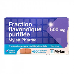 Fraction flavonoïque purifiée 500 mg Mylan 60 comprimés