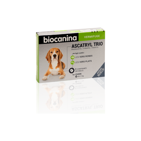 Biocanina Ascatryl Trio Chien 2 comprimés