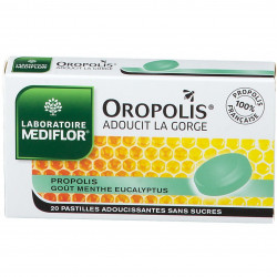 Oropolis Pastilles Adoucissantes sans sucres Mente Eucalyptus x20