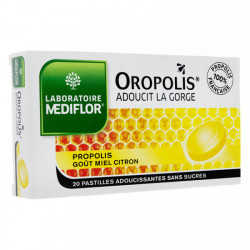 Oropolis Pastilles adoucissantes pour la gorge Miel Citron x 20