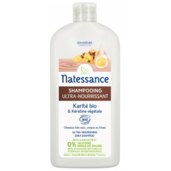 Natessance Shampooing Ultra-Nourrissant Karité Bio et Kératine Végétale 500 ml