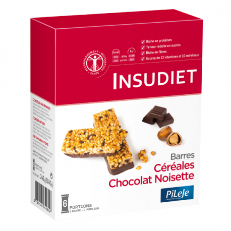 Insudiet Barre Céréales Chocolat Noisette