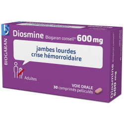 Diosmine 600 mg biogaran 30 comprimés pelliculés