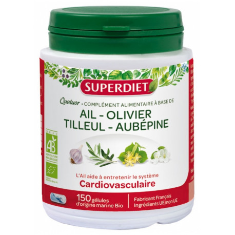 Super Diet Quatuor Ail Cardio-vasculaire Bio 150 Gélules
