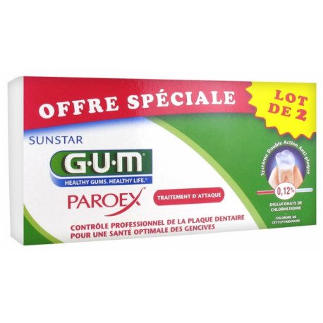 GUM Paroex Gel Dentifrice Lot de 2 x 75 ml
