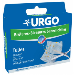 Urgo Brûlures et Blessures Superficielles 6 Tulles Stériles Petit Format