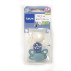 MAM 2 Sucettes silicone nature 2-6 mois