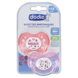 Dodie 2 Sucettes Anatomiques Silicone 18 Mois + N°A71