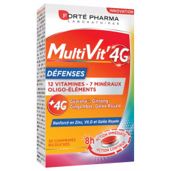 Forté Pharma MultiVit'4G Défenses 30 Comprimés Bicouches