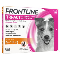 Frontline Tri-Act Chiens 5-10 kg 3 Pipettes de 1 ml
