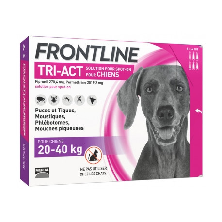 Frontline Tri-Act Chiens 20-40 kg 6 Pipettes