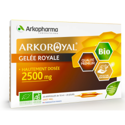 Arkopharma Arkoroyal gelée royale bio 2500 mg 20 ampoules de 10 ml
