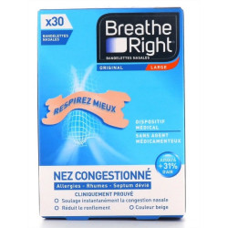 Breathe Right Original 10 Bandelettes nasales taille large