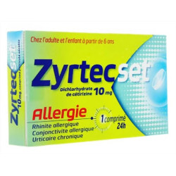 Zyrtecset10 mg 7 comprimés sécables