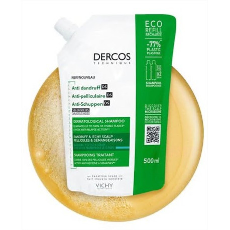 Vichy dercos shampoing antipelliculaire DS éco recharge 500 ml