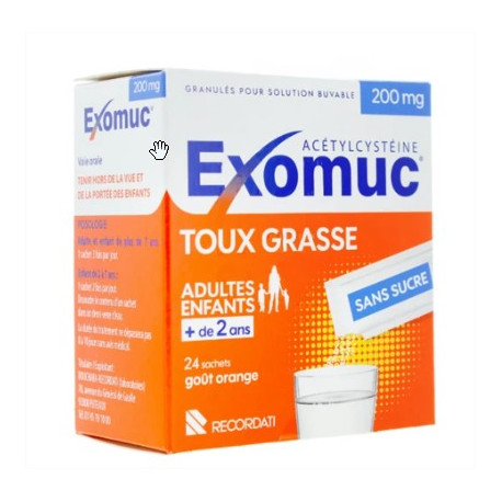 Exomuc orange 200mg 24 sachets