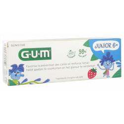 GUM Junior Dentifrice Fluoré fraise 7-12 Ans 50 ml