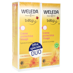 Weleda Baby Crème Protectrice Visage Calendula Lot de 2 x 50 ml