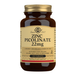 Solgar zinc picolinate 22mg 100 tablets