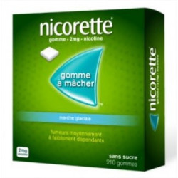 Nicorette 2 mg menthe glaciale sans sucre 210 gommes à mâcher