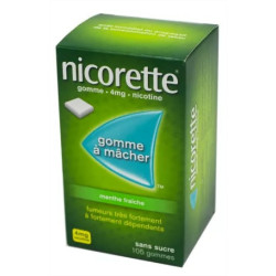 Nicorette 4 mg menthe fraiche sans sucre 105 gommes à mâcher