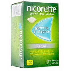 Nicorette 4 mg sans sucre 105 gommes à mâcher