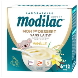 Modilac Mon 1er Dessert Sans Lait Goût Vanille - De 6 à 12 mois, 10 Sachets