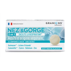Granions Nez & Gorge - 2 en 1 - 24 comprimés - Menthe glaciale