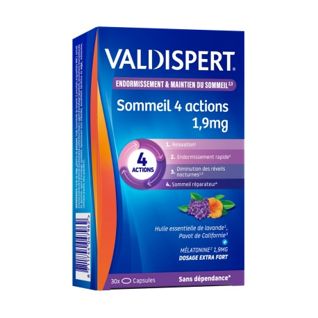Valdispert Mélatonine 1.9 mg 4 actions 30 capsules