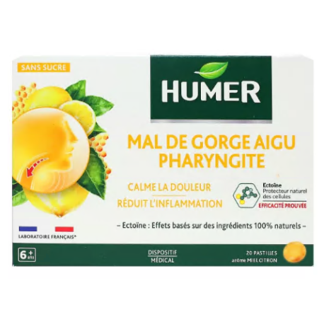 Humer Pharyngite 20 pastilles miel citron