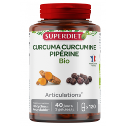 Superdiet Curcuma Curcumine Pipérine bio 45 gélules