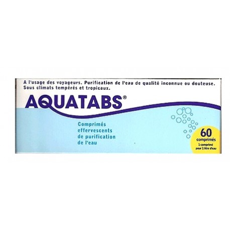 Aquatabs purification de l'eau 60 comprimés