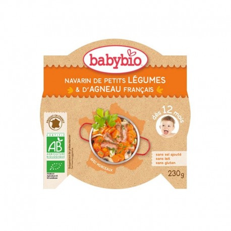Babybio Assiette Navarin de Petits légumes & d'Agneau français 230g