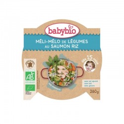 Babybio Assiette Méli-mélo de Légumes au Saumon Riz 260g