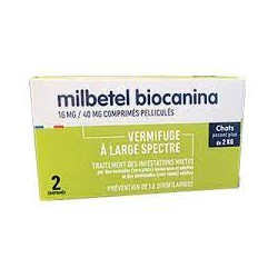 Biocanina Milbetel Chats Arôme Viande, 2 Comprimés