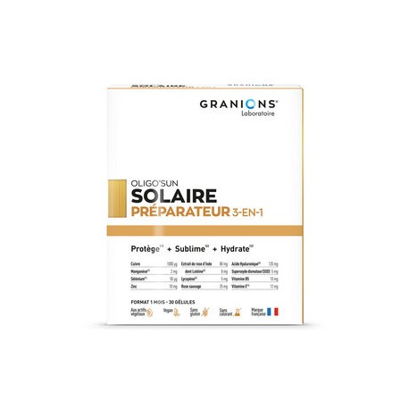 Granions Oligo'sun Préparateur solaire 3 en 1 30 comprimés
