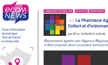 Ecomnews : La pharmacie Agnès Praden à Alès lance son service de Click & Collect et d’ordonnance en ligne.